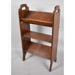 An Edwardian Mahogany Three Tier Book Tough with Central Shelf, Two Carrying Handles, 49cm wide