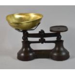 A Pair of Vintage Kitchen Scales with Brass Pan