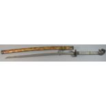 A Reproduction Japanese Sword with Cobra Head Handle, 110cm Long