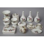 A Collection of Wedgwood Hathaway Rose to comprise Vaes, Lidded Pots, Candle Holders Etc (13