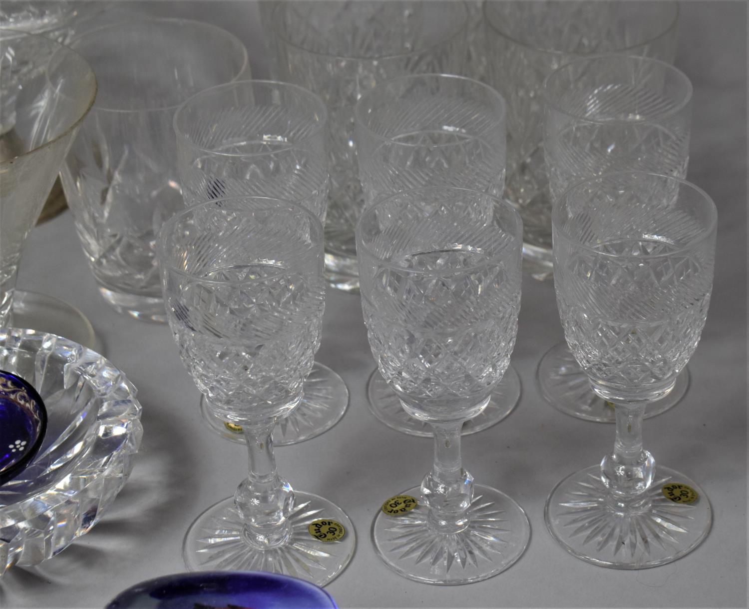 A Collection of Drinking Glasses to comprise Wines, Six Tudor Sherries, Tumblers, Air Twist Glasses, - Image 3 of 4