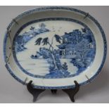 A Late 18th/Early 19th Century Chinese Blue and White Export Charger Decorated with River Village