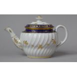 A Coalport Gilt and White Cobalt Blue, Gilt and White Teapot c.1800