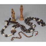 A Collection of Religious Items to Include Crucifix, Figures etc