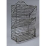 A Vintage Three Tier Galvanized Wire Vegetable Rack, 52cm wide