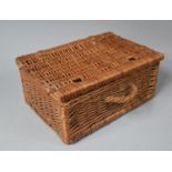 A Wicker Picnic Basket and Plastic Picnic Set, 43cm Wide