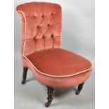 An Edwardian Mahogany Framed Buttoned Backed Ladies Nursing Chair