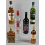 A Mixed Collection of Spirits and Bottle of Mulled Wine etc to Include Bells, Glenfiddich,