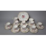 A Crown Staffordshire Floral Patterned Teaset to comprise Eight Cups, Seven Saucers, Cake Plate,
