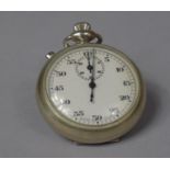 A WWII Stopwatch with Jewelled Split Time Swiss Made Movement, Backplate with War Department Mark