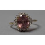 A 9ct Gold Mounted Diamond and Pink Sapphire Dress Ring, Size O