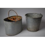 A Galvanized Bucket and Mop Bucket