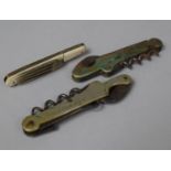 A Pair of Vintage Multi Tool Pocket Knives with Claw Hook and Corkscrew, The Nickle Case Inscribed H