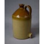 A Honey Glazed Stoneware Brewer's Bottle, Missing Tap, 40cm high