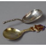 Two Silver Tea Caddy Spoons, Birmingham 1898 Together with 1931 Example having Israeli Masonic