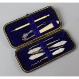 A Victorian/Edwardian Cased Manicure Set