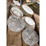 A Small Collection of Majestic Pattern Dinnerwares and Two Cut Glass Bowls