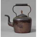 A Late 19th/Early 20th Century Large Copper Kettle with Acorn Finial, 28cm high