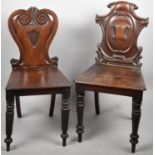 Two Victorian Mahogany Hall Chairs, Both For Restoration