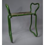 A Green Painted Metal Framed Gardener's Seat, 56cm wide