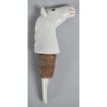 A Mid 20th Century Ceramic Pourer in the Form of a White Horse's Head, 12cm high