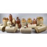A Collection of Various Glazed Stoneware Jars, Hot Water Bottles, Ink Bottles etc