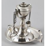 An Unusual Silver Plated Gimballed Bed Chamber Stick, Complete with Snuffer and Wick Puller,