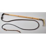 A Bone Handled Bamboo Riding Crop, 69cm Long