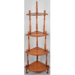 A Modern Four Shelf Corner Whatnot with Turned Spindled Supports, 120cm high