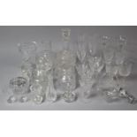 A Collection of Various Cut Glass to comprise Wines, Cordials (Long Stemmed) Sherries, Decanter,