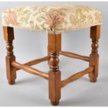 A Late 20th Century Upholstered Square Stool, 34cm high