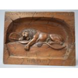 A Late 19th Century/Early 20th Century Carved Wall Hanging Plaque Depicting the Lion Monument in