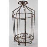 A Contemporary Wrought Iron Hanging Stand in the Form of a Bird Cage, 61cm high
