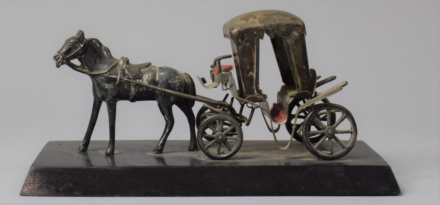 A Continental Silver Plated Model of Horsedrawn Carriage on Rectangular Plinth Base, 18.25cm Long - Image 2 of 2