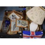 Two Boxes of Sundries to Include Jigsaw Puzzles, Framed Prints, Glasswares etc