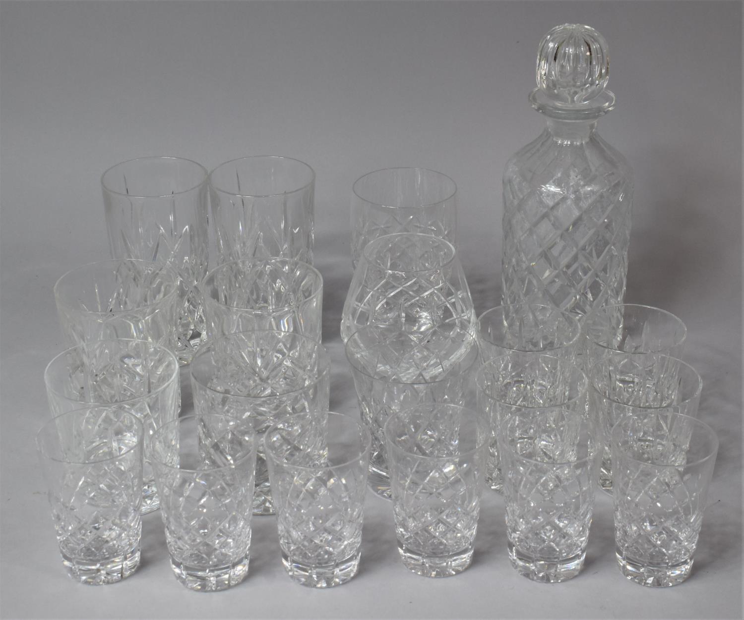 A Collection of Various Cut and Glass Moulded Tumblers to include High Ball and Short Examples,