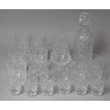 A Collection of Various Cut and Glass Moulded Tumblers to include High Ball and Short Examples,