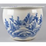 A Large Oriental Blue and White Jardiniere, 35cm Diameter