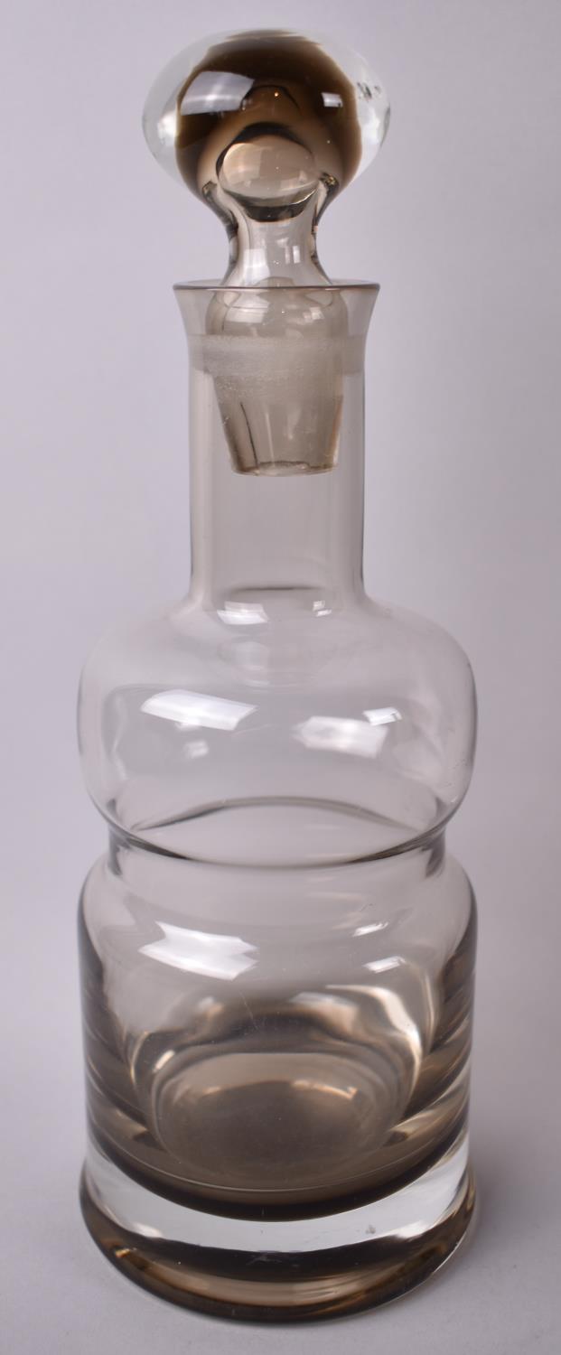 A Scandinavian Smoked Glass Decanter, 27cm high