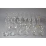 A Collection of Various Moulded Etched Glassware