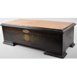 A Large Six Air Musical Box by Nicole Freres No.48411, 55cm wide, Ebonised Case with Inlaid Walnut