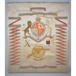 A Embroidered Silk Panel, The "V" Battery 1793 Royal Horse Artillery, 59x51cm