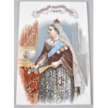 A Transfer Printed Porcelain Rectangular Plaque Depicting Queen Victoria in Her Diamond Jubilee Year