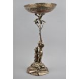A Silver Plated Figural Table Centre Stand in the Form of a Young Girl with Basket and Grapes and