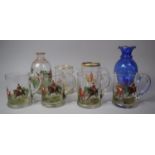 A Collection of Various Hunting Decorated Drinking Glassware to include Set of Four Tankards, Two