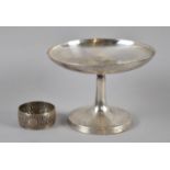 A Chinese Low Grade Silver Footed Bowl with Floral Engraved Decoration Together with a White Metal