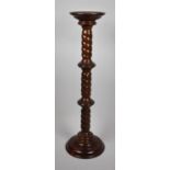 A Modern Mahogany Barley Twist Torchere Stand with Circular Top, 97cm high