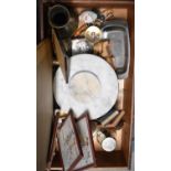 A Collection of Sundries to include Brass Vase, Marble Lazy Susan, Various Prints, Cutlery and