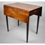 A 19th Century Mahogany Drop Leaf Pembroke Table with Single End Drawer, with Key, 72cm Long