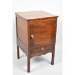 A Late 19th Century Mahogany Pot Cupboard with Base Drawer on Square Supports, 39cm Wide